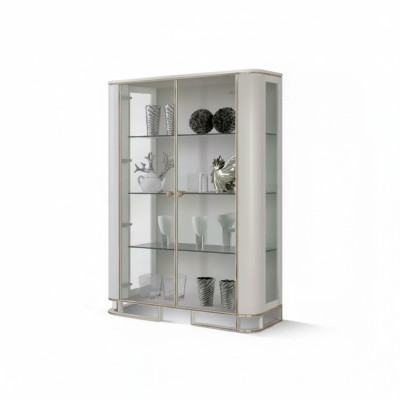 Muebles de vitrina de diseñador de madera blanca armario de vitrina de lujo diseño de muebles italiano.