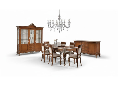 Mesa de comedor 6 sillas Comedor Grupo de comedor Clásico Aparador de 9 piezas