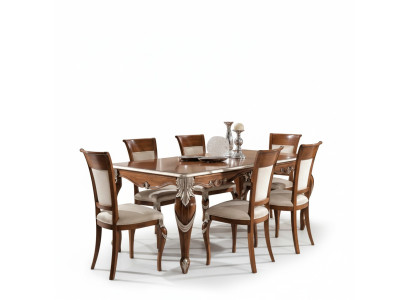 Conjunto clásico de mesa de comedor + 6 sillas, mesa de comedor, grupo de comedor nuevo