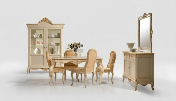 Mesa de comedor 4 x sillas Conjunto de comedor Grupo de comedor de madera de 8 piezas. Conjunto de mobiliario