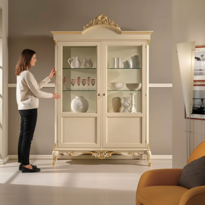 Diseño de mueble de madera Gabinete Vitrina Gabinetes Estilo italiano Muebles Aparador