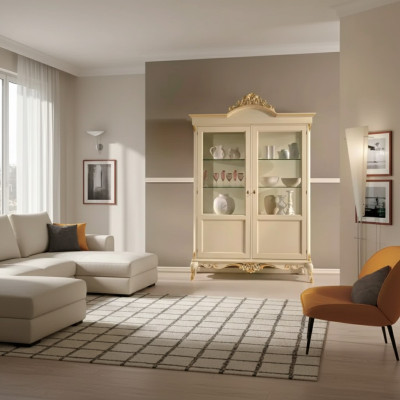 Diseño de mueble de madera Gabinete Vitrina Gabinetes Estilo italiano Muebles Aparador