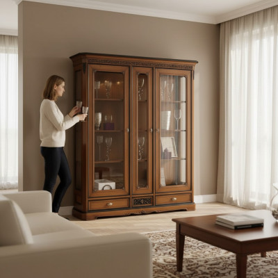 Muebles de lujo para el salón italiano, vitrina, armario, estilo clásico, nuevo