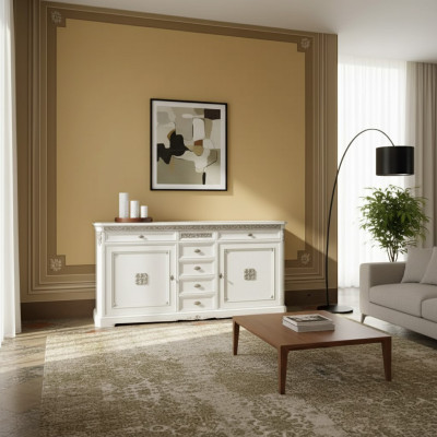 Aparador de madera maciza italiano para la sala de estar.