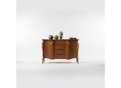 Mueble aparador armario de madera maciza italiana color marrón nuevo.