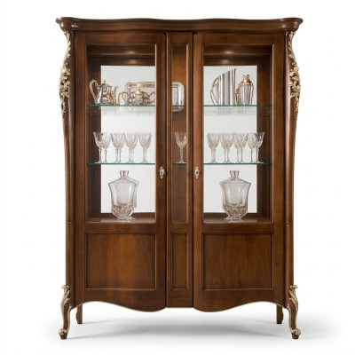 Muebles de madera de lujo italianos, estilo clásico, vitrina de salón nuevo.