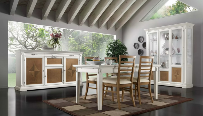 Comedor Mesa de comedor 4 sillas Conjunto Mesa Grupo de 7 piezas Conjunto Clásico