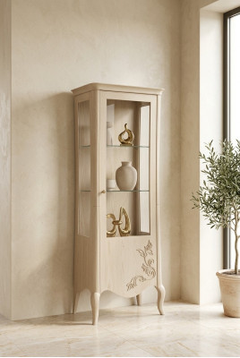 Mueble de lujo italiano vitrina de vidrio para sala de estar, armario de diseñador nuevo.