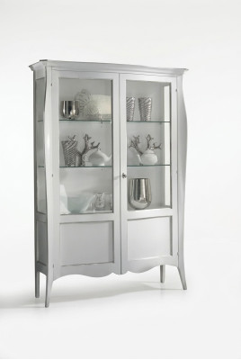 Vitrina Armario de cristal Blanco Lujo Muebles italianos Armarios Sala de estar