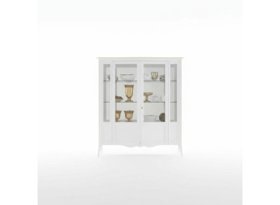 Vitrina de lujo italiana para sala de estar, mueble clásico de madera en estilo italiano.