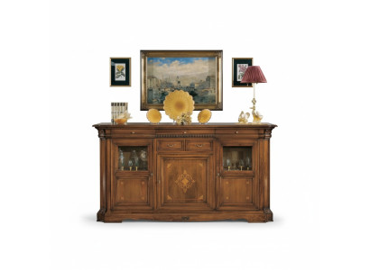 Aparador de salón cómoda con cajones Armario de madera Marrón Nuevo