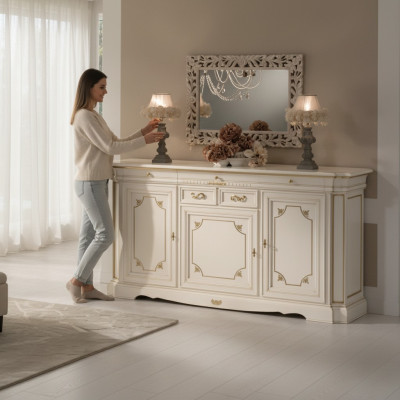 Cómoda Aparador Armario Madera Cómodas Muebles italianos Macizos Nuevos
