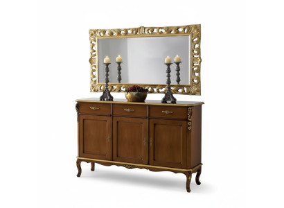 Aparador de madera, muebles de estilo italiano de lujo, cómodas estilo clásico nueva.