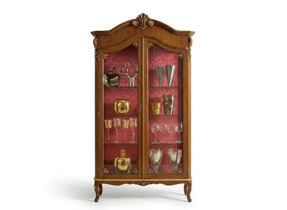 Vitrina de madera de muebles de vidrio marrón, vitrinas de salón nuevos