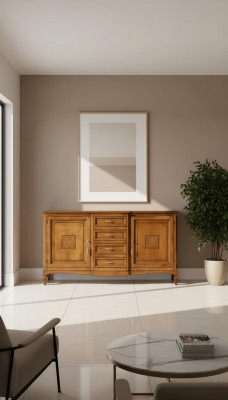 Aparador con cajones de madera, cómoda, armario de salón macizo nuevo.