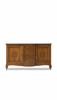 Aparador con cajones de madera, cómoda, armario de salón macizo nuevo.