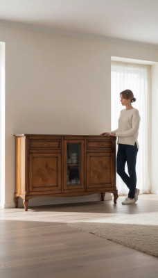 Mueble italiano de madera real, aparador nuevo, cómoda, armario para sala de estar.