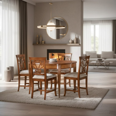 Conjunto completo de mesa de comedor 4 sillas Conjunto de comedor Grupo de comedor Mesa de madera 5 piezas UE