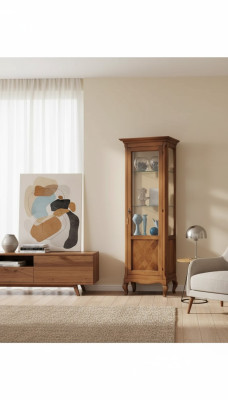 Mueble vitrina de vidrio de madera estantes de vidrio armario de cristal Italia