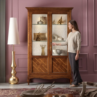 Mueble vitrina de madera con vidrio para sala de estar, lujo, nuevo