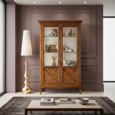 Mueble vitrina de madera con vidrio para sala de estar, lujo, nuevo
