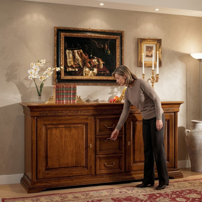 Cómoda clásica estilo buffet gabinete Muebles italianos marrones nuevos