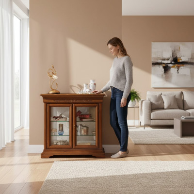 Vitrina Muebles de lujo italianos Armario de vitrinas Diseño de vidrio Armarios