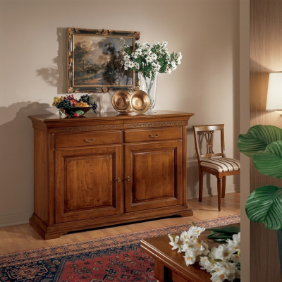 Mueble estilo italiano Sideboard marrón de lujo de madera para sala de estar.