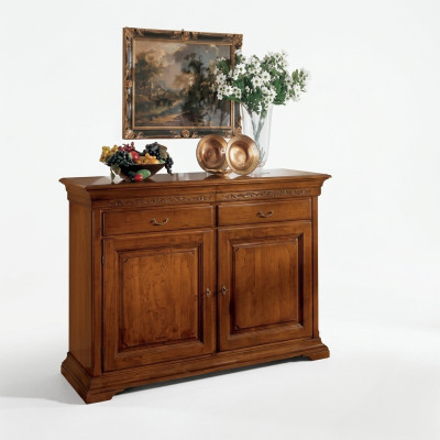 Mueble estilo italiano Sideboard marrón de lujo de madera para sala de estar.