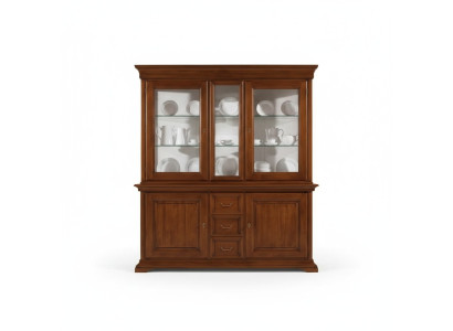 Clásica vitrina de lujo italiana, diseño de armario de vitrinas de muebles de madera.