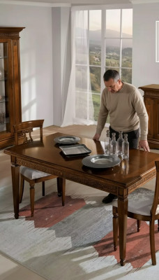 Conjunto de comedor completo 4 sillas mesa de comedor marrón grupo de comedor 5 piezas