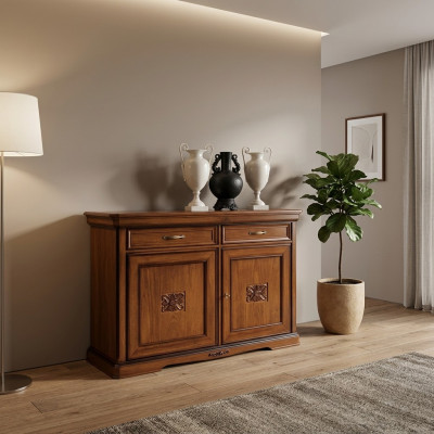 Lujo Aparador de madera Mueble de salón Armario Marrón Cómoda Nuevo