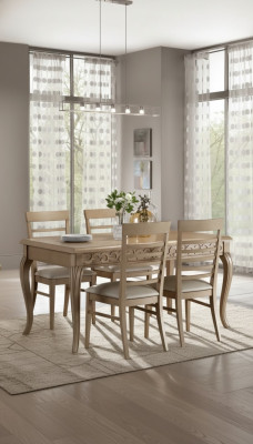 Juego de comedor Mesa 4 sillas Set de mesa Conjunto de mesa de comedor clásico de 5 piezas.