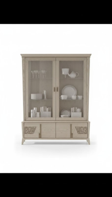 Vitrina de lujo con 2 puertas, armario de madera para la sala de estar, armarios de vidrio, muebles de diseño.