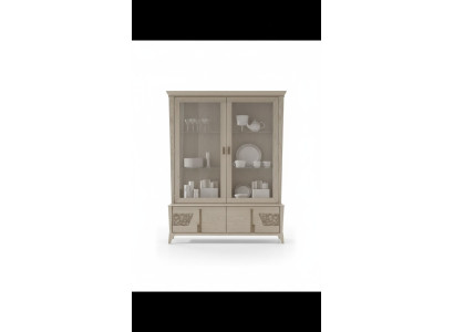 Vitrina de lujo con 2 puertas, armario de madera para la sala de estar, armarios de vidrio, muebles de diseño.