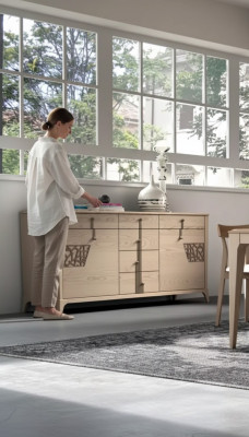 Aparador de lujo, diseño, cómoda, aparador, armario, muebles italianos nuevos.
