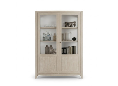 Vitrina de madera para la sala de estar, muebles de vidrio, armario beige, aparador nuevo.