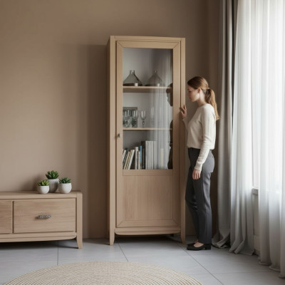 Muebles de madera Vitrina Armario de vidrio Cómoda Armarios Muebles italianos Nuevos