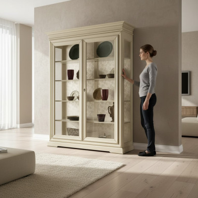 Vitrina de lujo de madera, armario de diseñador, vitrinas, armarios de salón nuevos.