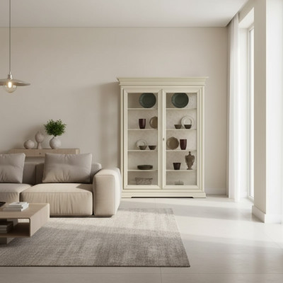 Vitrina de lujo de madera, armario de diseñador, vitrinas, armarios de salón nuevos.