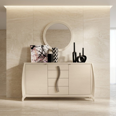 Mueble de salón cómodas Armario clásico Crema Armario de madera nuevo
