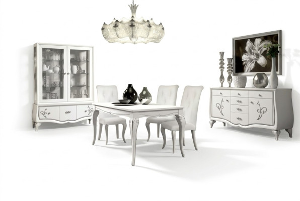 Conjunto de comedor Mesa de comedor 4 sillas Grupo de comedor Aparador 7 piezas
