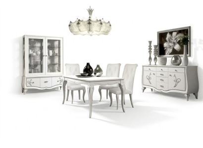 Conjunto de comedor Mesa de comedor 4 sillas Grupo de comedor Aparador 7 piezas