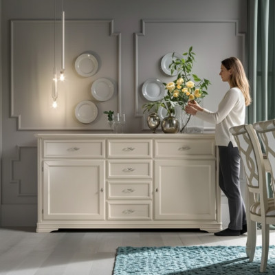 Cómoda Madera Armarios Aparador Muebles Lujo Vitrina Armario Italia