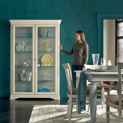 Vidriera gabinete de cristal madera Salón vitrinas Muebles de lujo italianos