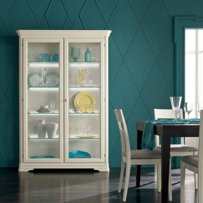 Vidriera gabinete de cristal madera Salón vitrinas Muebles de lujo italianos
