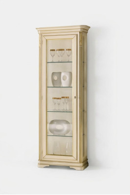 Vitrinas Sala de estar Beige Armarios Aparador Vitrina Armario Clásico
