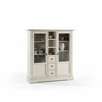 Muebles de sala de estar vitrina de madera armario de cristal aparador de madera maciza vitrina.