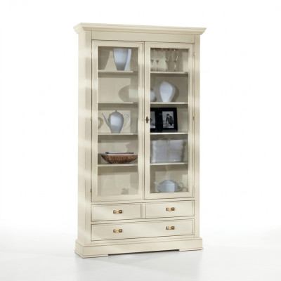 Armario vitrina de vidrio para salón mueble aparador de lujo de madera.