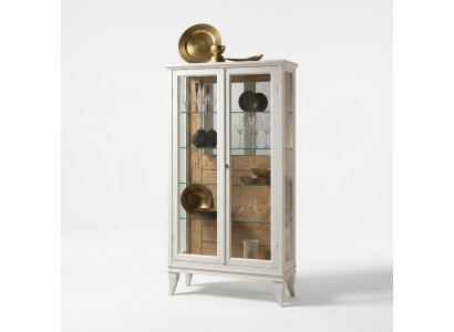 Vitrina mueble de lujo italiano Vitrinas Vidrio Diseño Armario Blanco Nuevo